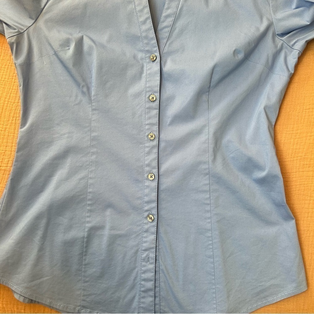 Express Design Studio Button Down Blue Long Sleev… - image 6